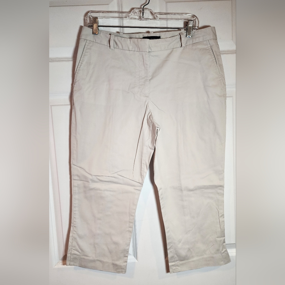 Talbots Signature Classic Beige Crop Pants Size 12